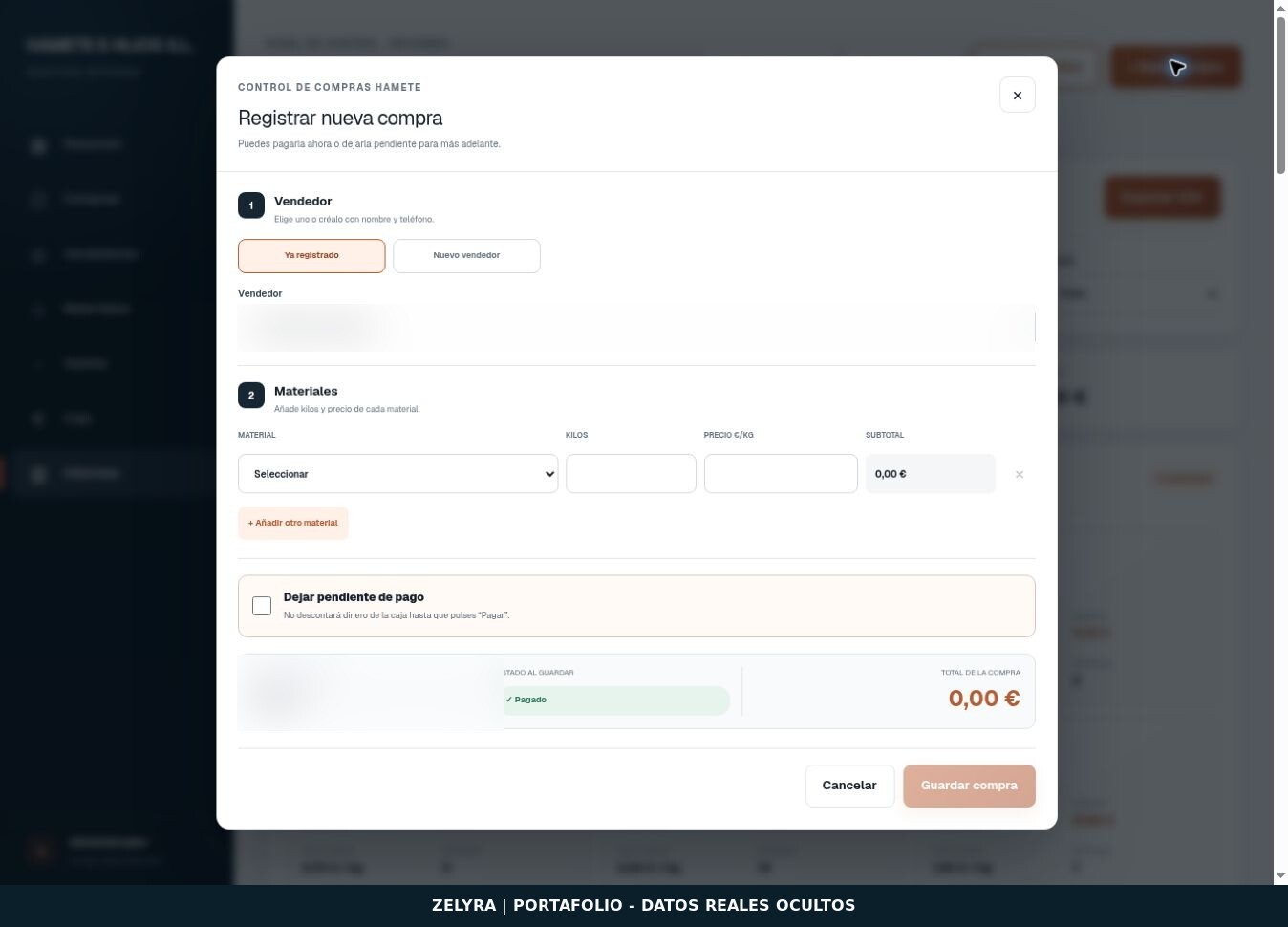 Control de Compras — Nueva compra